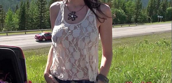  Kinky Canadian Milf Shanda Fay Blows Hitch Hiker Outside!